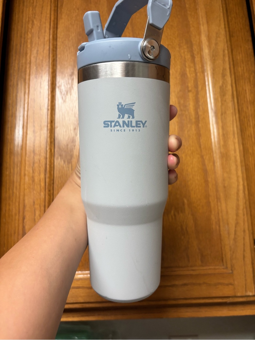 30 oz.Stanley Light Blue Travel Tumbler with Flip Straw Lid